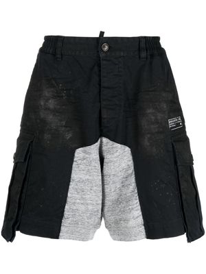 Dsquared2 distressed cargo-pocket panelled shorts - Black