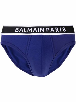 Balmain logo waistband briefs - Blue