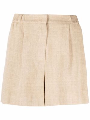 ETRO pleated linen-blend shorts - Neutrals