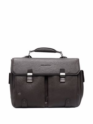 PIQUADRO debossed-logo briefcase - Brown