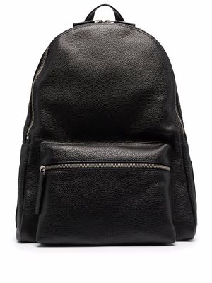Orciani logo-plaque leather backpack - Black
