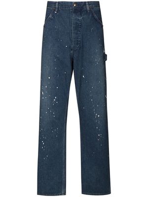 Orslow paint splatter straight-leg jeans - Blue