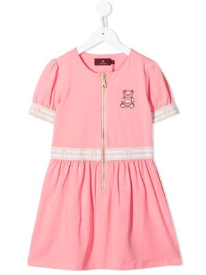Aigner Kids chest teddy-bear print dress - Pink