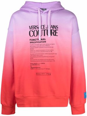 Versace Jeans Couture tie-dye organic cotton hoodie - Red