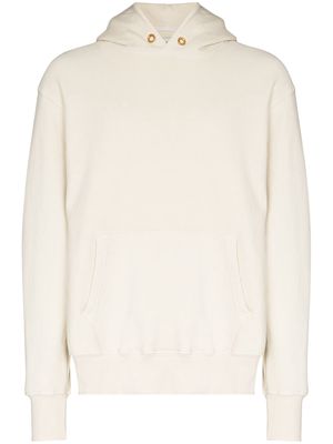 Les Tien pouch-pocket cotton hoodie - White