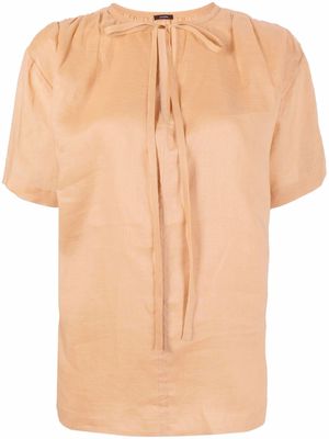JOSEPH Birna lace-up blouse - Neutrals