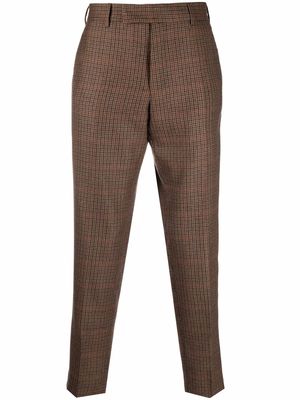 Pt01 checked virgin wool trousers - Brown