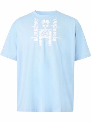 Burberry graphic-logo cotton T-shirt - Blue