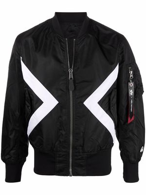 Neil Barrett triangle patch bomber jacket - Black