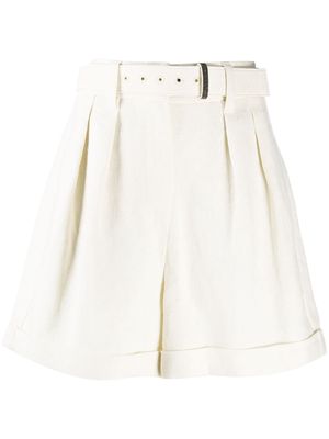 Brunello Cucinelli high-rise belted shorts - Neutrals