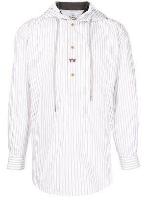 Vivienne Westwood striped pullover hoodie - White