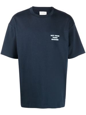 Drôle De Monsieur slogan-print crew-neck T-shirt - Blue
