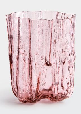 Crackle Clear Tall Crystal Vase
