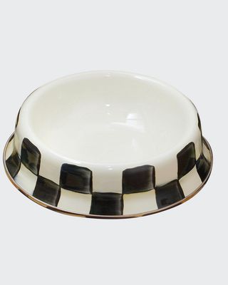 Courtly Check Enamel Cat Dish