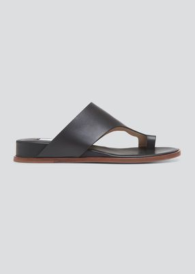 Medici Calfskin Toe-Loop Slide Sandals