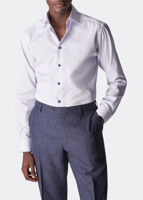 Men's Slim Fit Stripe Twill Dress Shirt