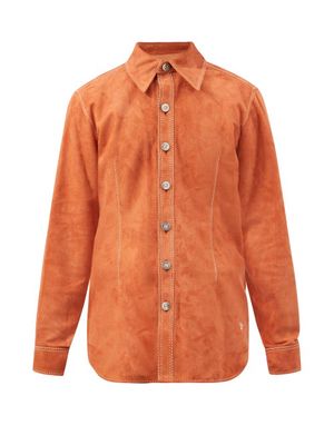 Wales Bonner - Sunset Suede Shirt - Mens - Orange