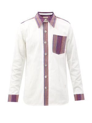 Wales Bonner - Keita Striped Denim Shirt - Mens - White
