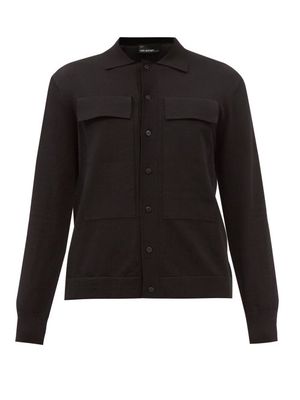 Neil Barrett - Patch-pocket Jersey Overshirt - Mens - Black