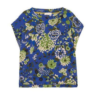 Curacao blouse in printed silk crepe de chine