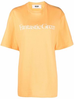MSGM Fantastic Green print T-shirt - Orange