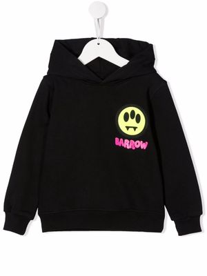 Barrow kids logo-print cotton hoodie - Black