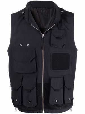 Helmut Lang mesh-panel gilet jacket - Black