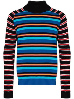 AGR horizontal-stripe knitted jumper - Black