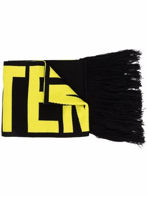 VETEMENTS Double-logo merino scarf - Black