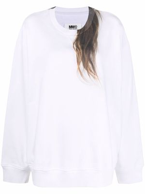 MM6 Maison Margiela hair-print cotton sweatshirt - White