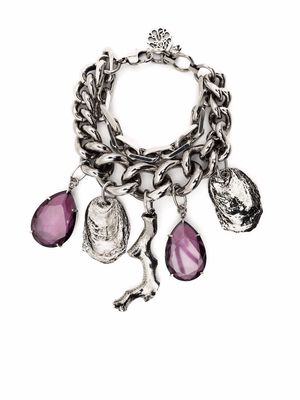 Alexander McQueen chunky-chain charm bracelet - Silver