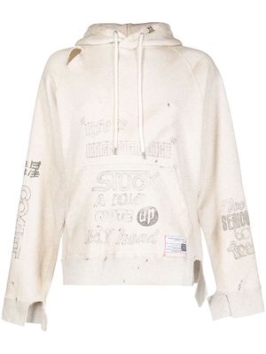 Maison Mihara Yasuhiro distressed-detail hoodie - White