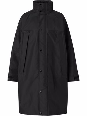 Burberry perforated-logo packaway-hood technical car coat - Black