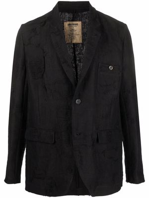 Uma Wang Janus distressed-effect blazer jacket - Black
