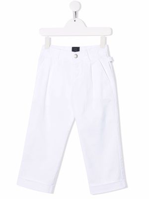 Fay Kids embroidered-logo detail trousers - White