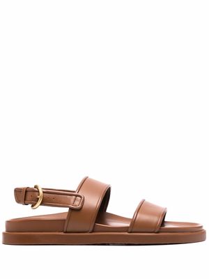 Gianvito Rossi double-strap leather sandals - Brown