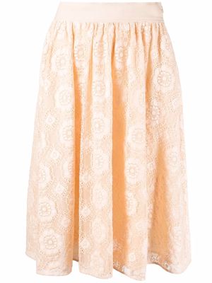 Boutique Moschino lace-overlay skirt - Neutrals