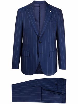 LUIGI BIANCHI MANTOVA two-piece pinstripe tailored suit - Blue