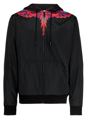 Marcelo Burlon County of Milan Curved Wings-print hooded jacket - Black