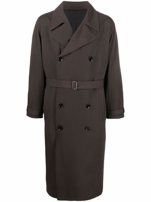 Lemaire double-breasted trench coat - Brown