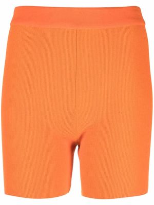 Jacquemus ribbed-knit cycling-style shorts - Orange