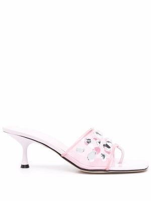 Sergio Rossi crystal-embellished mules - Pink