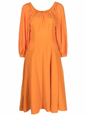 Rejina Pyo puff-sleeves midi dress - Orange