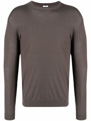 Malo crew-neck fitted jumper - Brown