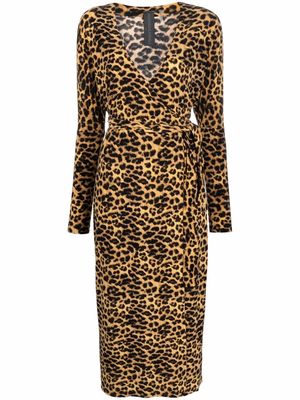 Norma Kamali leopard-print midi dress - Neutrals