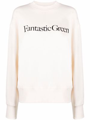 MSGM Fantastic Green crew neck sweatshirt - White