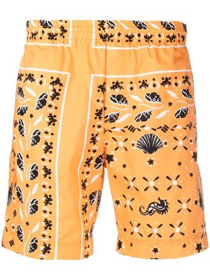 MSGM seashell-print deck shorts - Orange