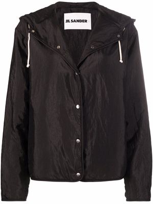 Jil Sander drawstring hood jacket - Black