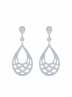 KWIAT 18kt white gold Jacquard Diamond teardrop earrings - Silver