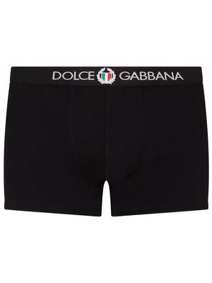 Dolce & Gabbana logo-waist cotton boxers - Black